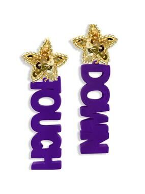Touchdown Sequin Star Earrings – Purple | Viv&Lou